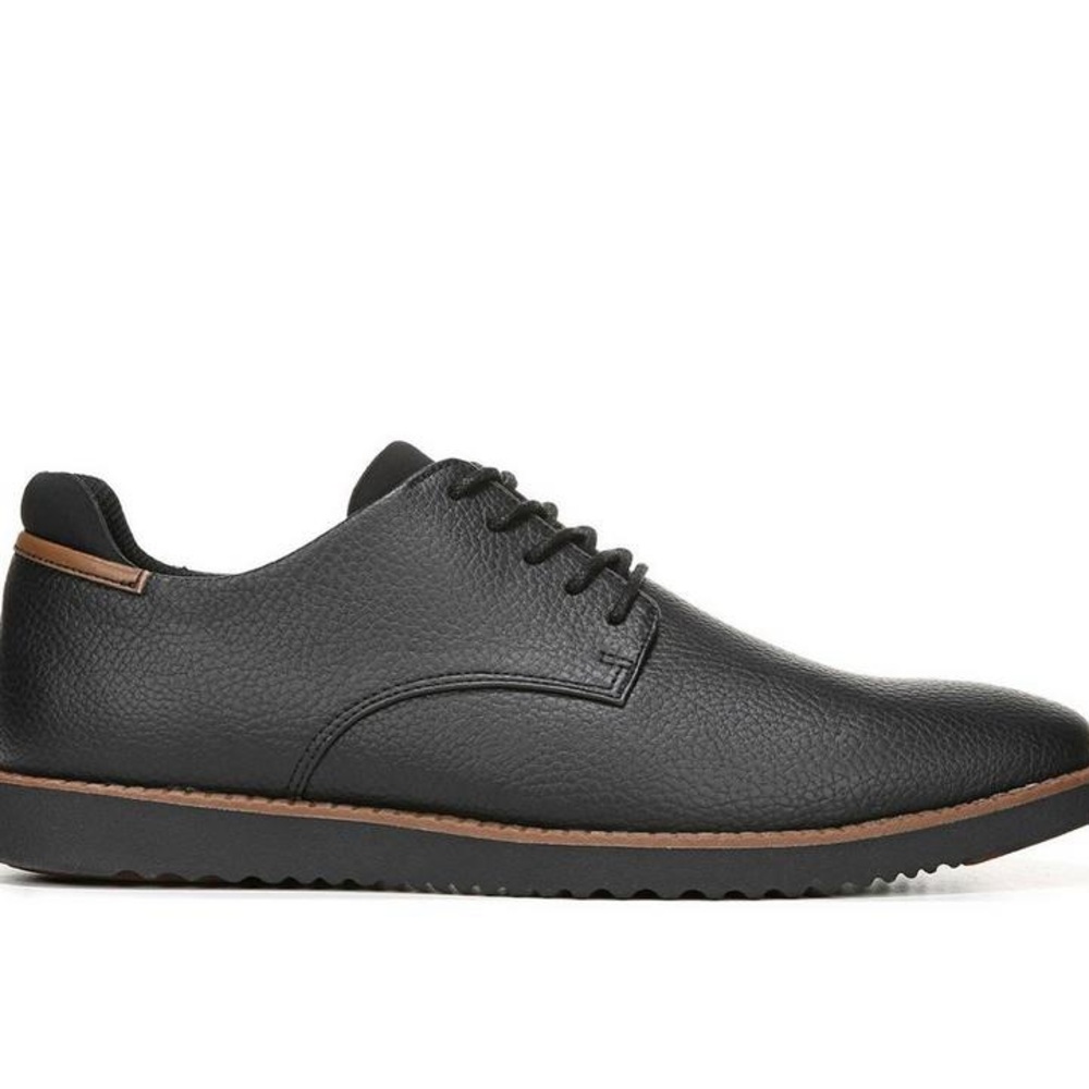 Dr. Scholl's Black Oxford Shoes with Textured Leather and Contrasting Sole - Picture 2 of 8